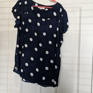 Loft navy and white shirt